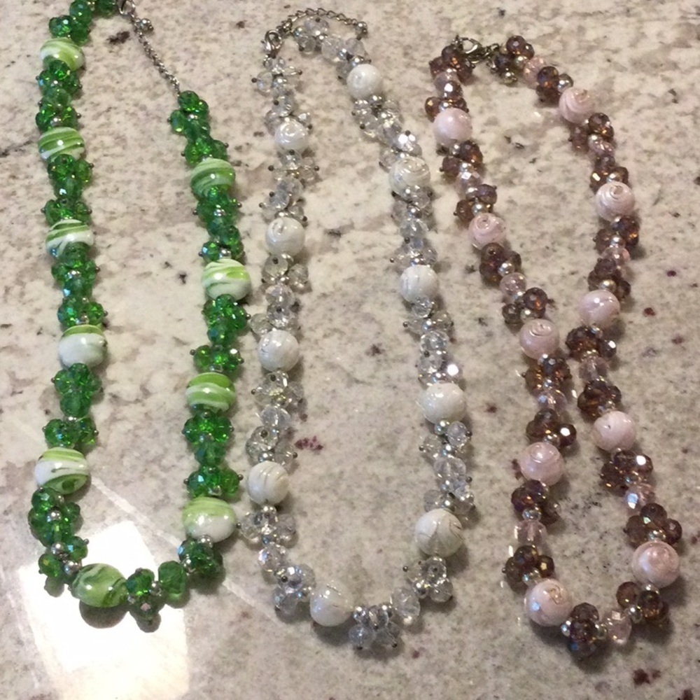 COPY - Two glass necklaces in various colours
